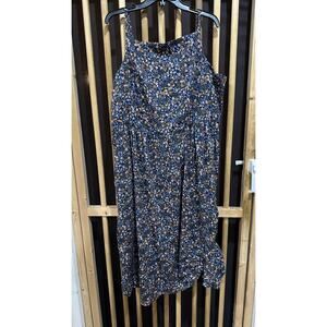 Old Navy Midi Dress Womens 3X Blue Orange Pink Floral Sleeveless Plus Size